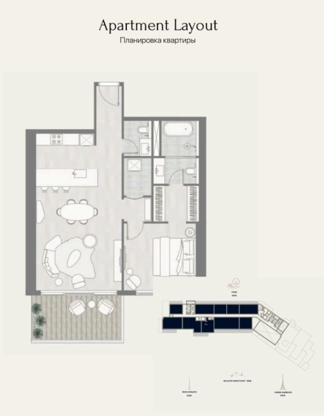 Stilvolle und luxuriöse Wohnung mit einem Schlafzimmer in erstklassiger Lage!