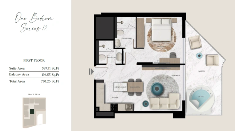 Exklusive 1-Zimmer-Wohnung mit privatem Jacuzzi! Luxus pur im Herzen der Stadt!