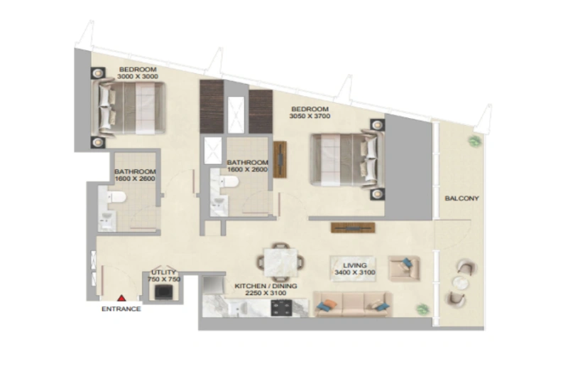 Stilvolle 2-Zimmer-Wohnung mit modernem Design