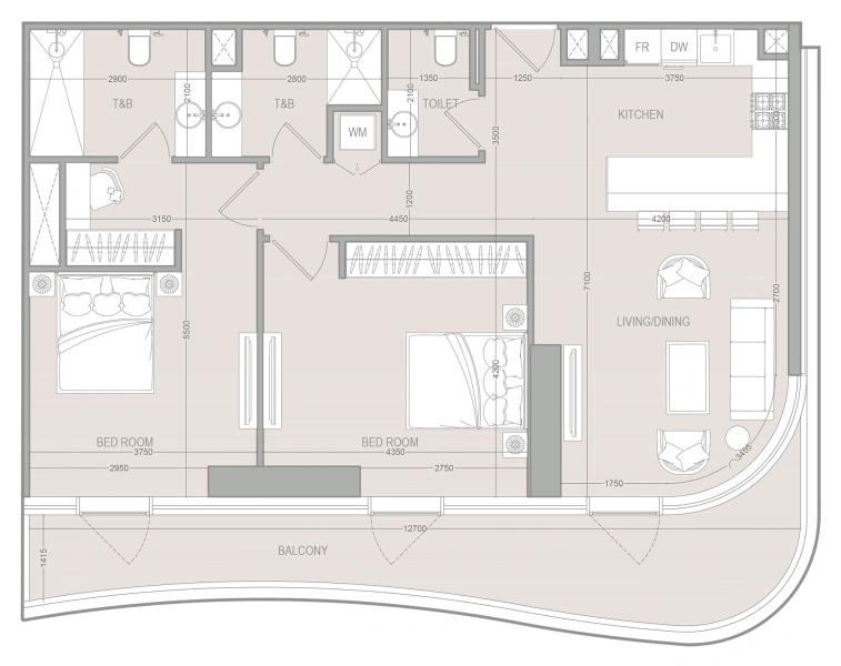 2-Bedroom Apartment in "A1LA RESIDENCE"