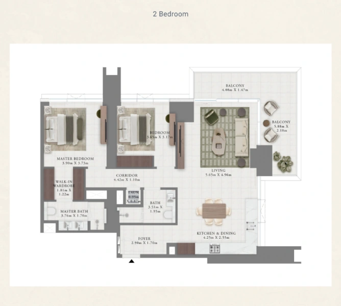 Atemberaubende 2-Zimmer-Wohnung in Amazing Gemeinschaft