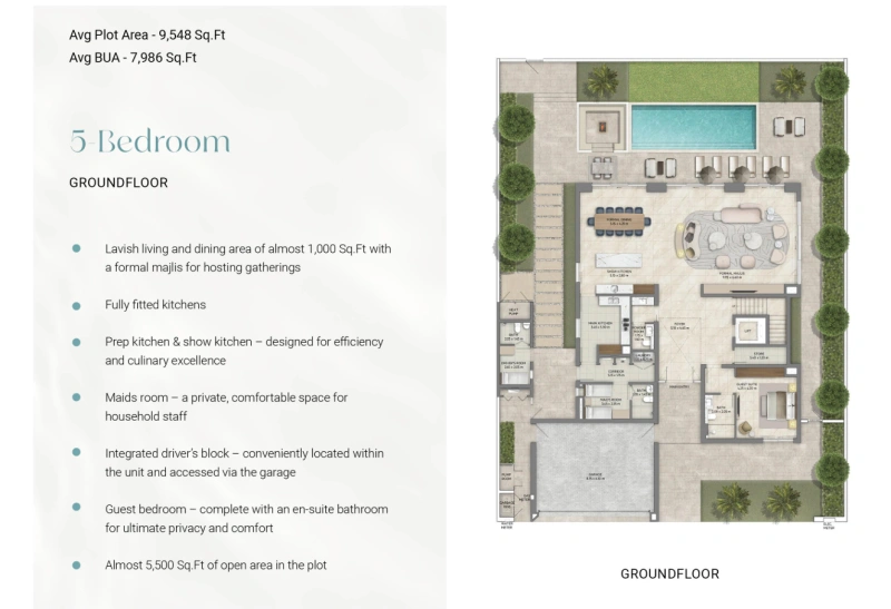 Exklusive Luxusvilla mit 5 Schlafzimmern, Privatpool & Strandzugang