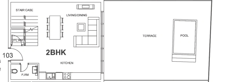 Luxuriöses Duplex-Apartment mit 2 Schlafzimmern, privatem Pool und modernem Design