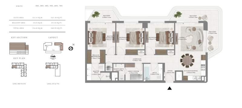 Geräumige 3-Zimmer Wohnung mit Bedienstetenzimmer und Bad, Zugang zum Strand enthalten