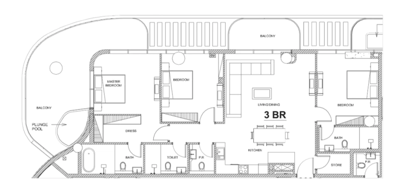 Luxuriöse 3-Zimmer-Wohnung mit privatem Pool im Balkon. Pure Eleganz & Entspannung pur!