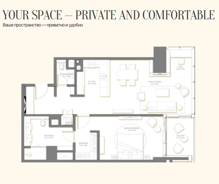 Luxuriöses Wohnen am Strand mit Eleganz in diesem 1-Schlafzimmer-Apartment