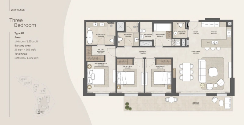 Geräumige 3-Zimmer-Wohnung mit riesigem Grundriss und moderner Ausstattung