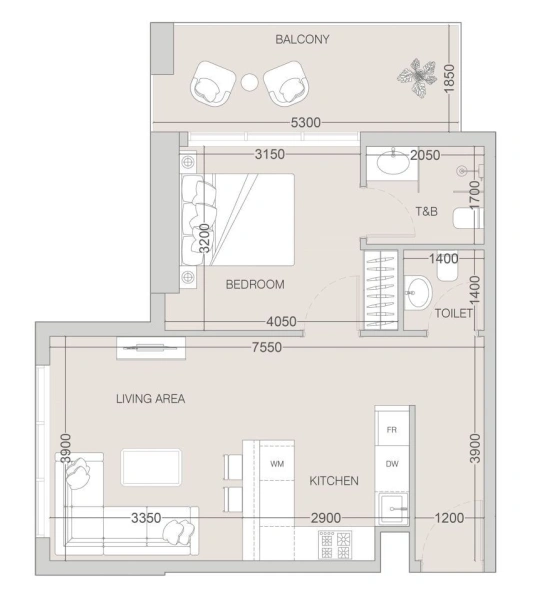 Charmantes 1-Zimmer Apartment mit voll ausgestatteter Küche, direkt in JVC!
