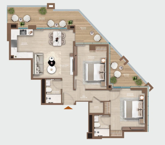 Geräumige 2-Zimmer Wohnung mit großem Grundriss in Toplage!