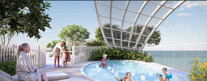 Atemberaubende Zwei-Zimmer-Wohnung mit Pool und Panoramablick