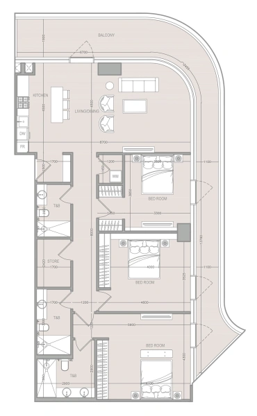 3-Bedroom Apartment in "A1LA RESIDENCE"
