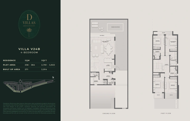 Luxuriöse Villa mit 4 Schlafzimmern, Hausmädchenzimmer und eigenem Bad, Zugang zum Golfplatz
