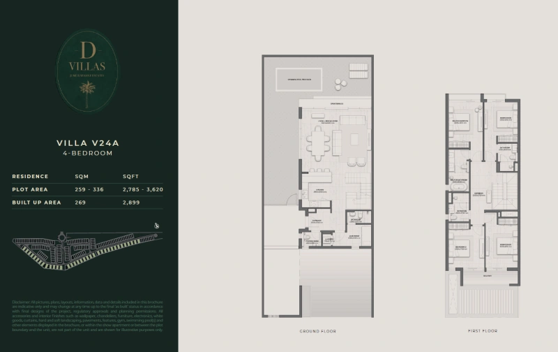 Luxuriöse Villa mit 4 Schlafzimmern, Hausmädchenzimmer und eigenem Bad, Zugang zum Golfplatz