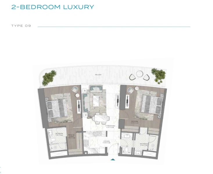 Traumhaftes 2-Zimmer Luxusapartment mit Strandblick und elegantem Design