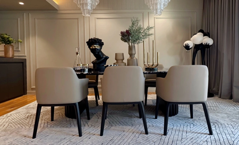 Modernes Apartment mit Blick auf Ain Dubai in Bluewaters Residence 3. Luxusmöbel & grüne Terrasse.