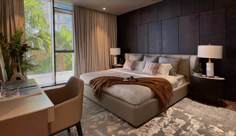 Modernes Apartment mit Blick auf Ain Dubai in Bluewaters Residence 3. Luxusmöbel & grüne Terrasse.