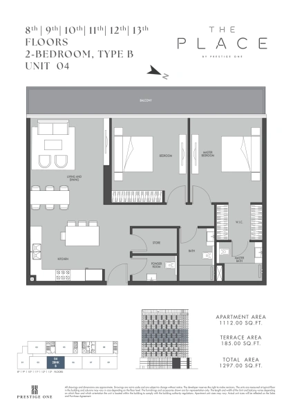 2-Bedroom Apartment in "The Place by Prestige One"