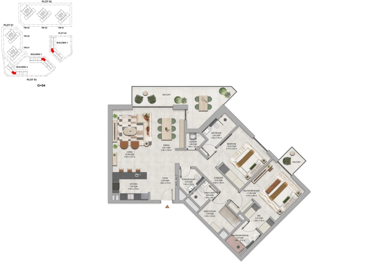 Geräumige 2-Zimmer Wohnung mit Dienstzimmer und riesigem Grundriss.