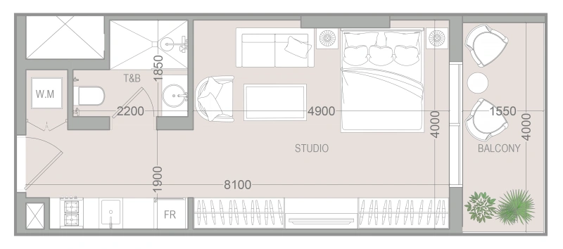 1-Bedroom Apartment in "VERDAN1A 5"