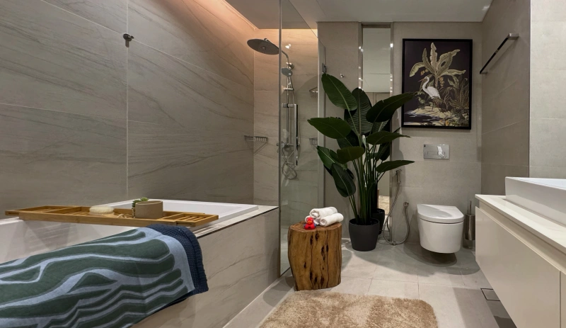 Moderne 1-Zimmer Wohnung mit Meerblick auf Bluewaters Island!