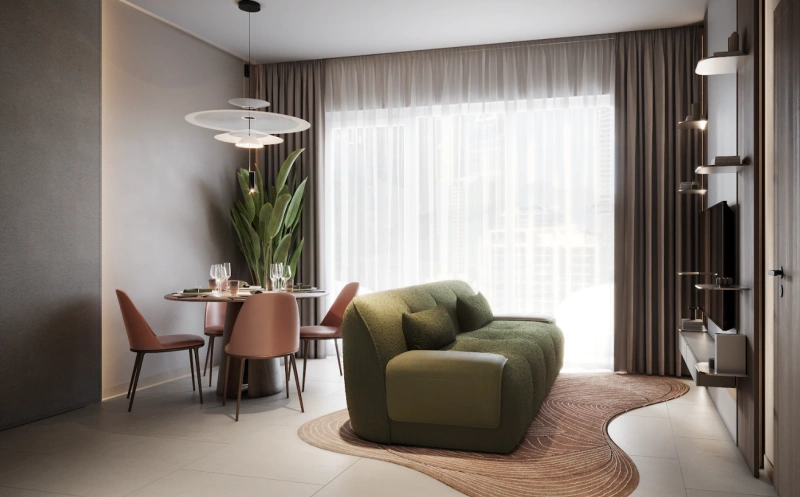 1-Schlafzimmer-Wohnung in "EVERGR1N HOUSE"