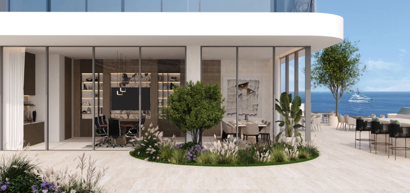 Modernes Stadthaus mit 3 Schlafzimmern, Zimmermädchenraum und Balkon mit Pool