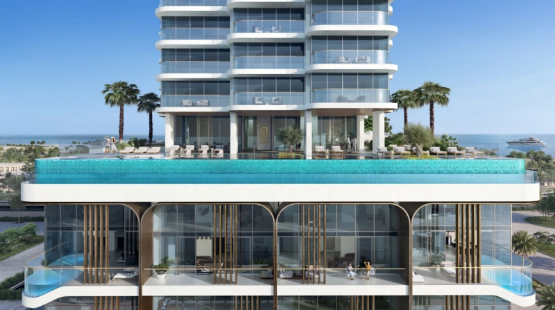 Modernes Stadthaus mit 3 Schlafzimmern, Zimmermädchenraum und Balkon mit Pool