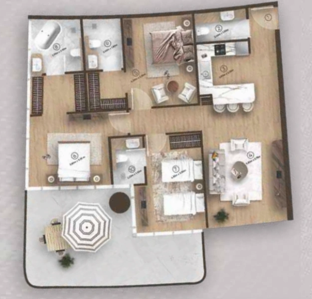 Luxuriöses Apartment mit 3 Schlafzimmern in Resort-Style-Anlage!