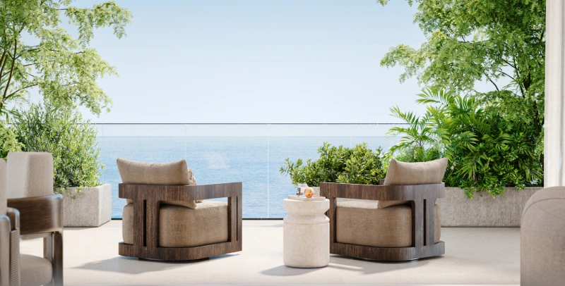 Luxuriöses Strandapartment mit zwei Schlafzimmern - Eleganz und Meerblick vereint!