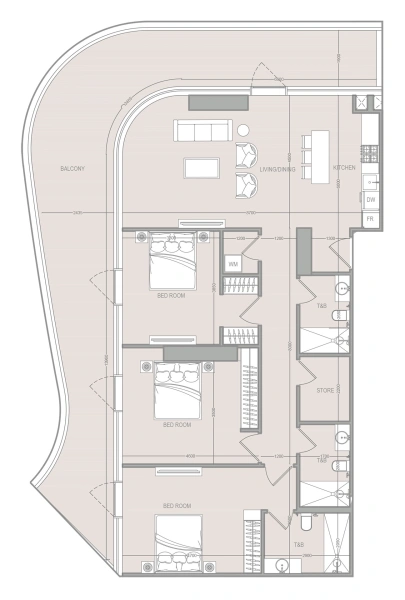 3-Bedroom Apartment in "A1LA RESIDENCE"