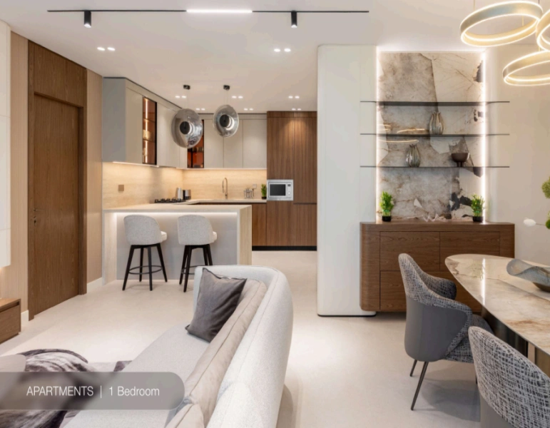 Stilvolles Ein-Zimmer-Apartment mit modernem Design