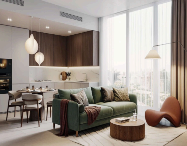 Stilvolles Ein-Zimmer-Apartment mit modernem Design