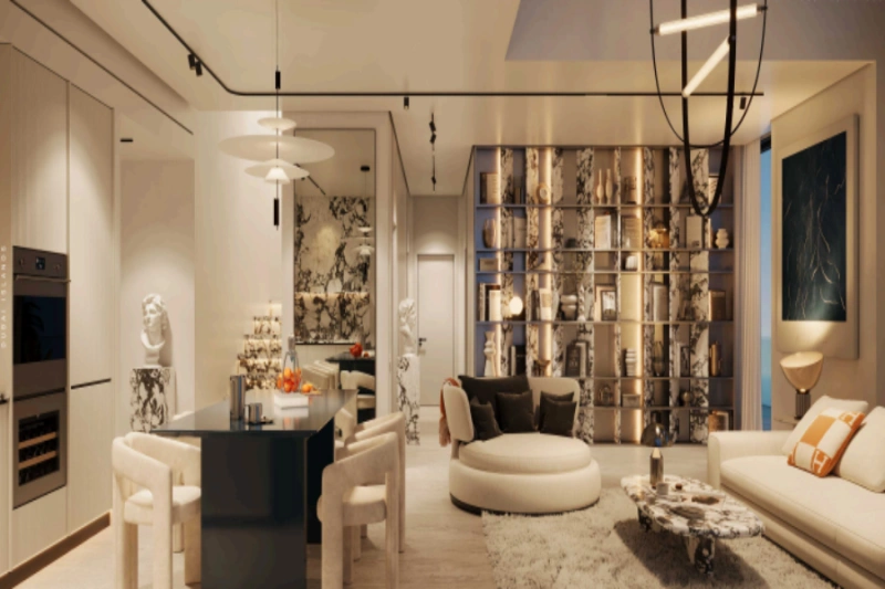 Luxuriöse Wohnung mit drei Schlafzimmern und Angestelltenzimmer in modernem Design