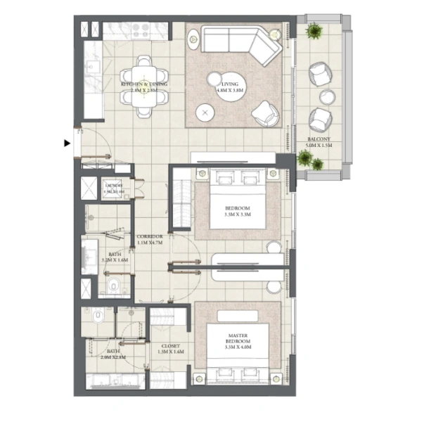 Geräumige 2Schlafzimmer-Wohnung: Perfekt für eine Familie