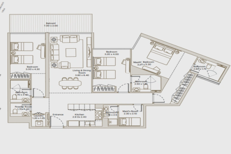 Three bedroom apartment