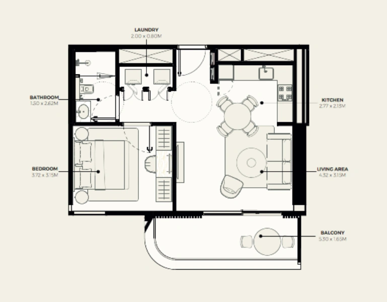 Moderne 1-Zimmer Wohnung mit atemberaubendem Ausblick.
