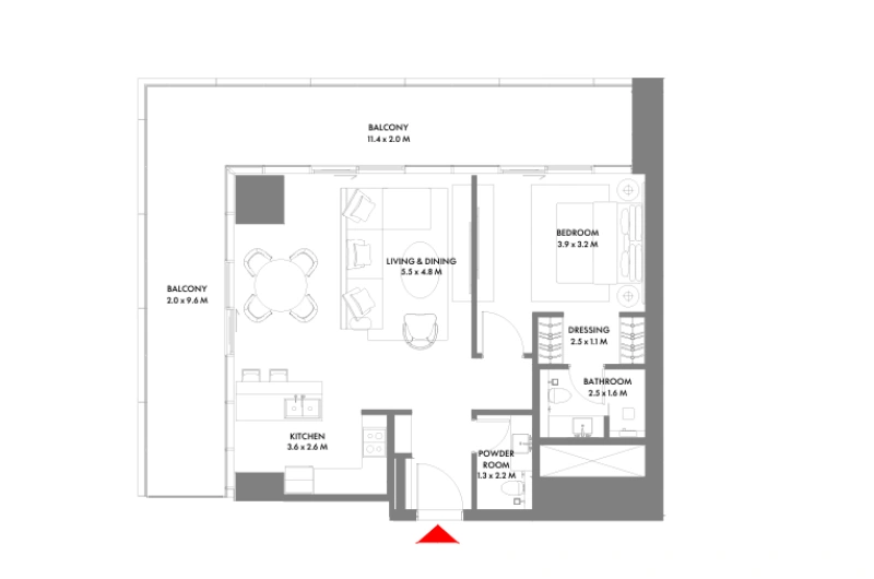 Exklusives 1-Zimmer Luxusapartment mit tollen Annehmlichkeiten