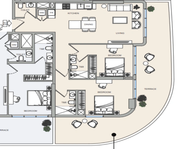 Stilvolle Zwei-Zimmer-Wohnung mit modernem Design