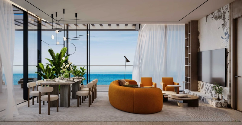 Luxuriöses 3-Zimmer-Apartment mit Balkon, privatem Pool und Meerblick