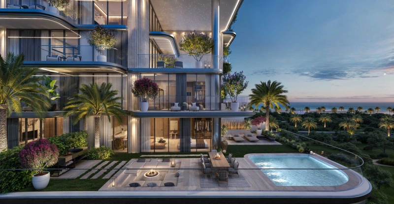 Luxuriöses 3-Zimmer-Apartment mit Balkon, privatem Pool und Meerblick