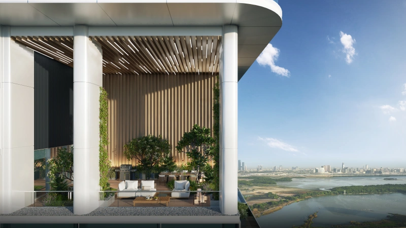 Luxuriöses Apartment mit Lagunenblick, 3 Schlafzimme, atemberaubendem Blick auf die Downtown-Skyline