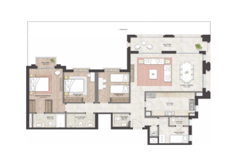 Three bedroom apartment