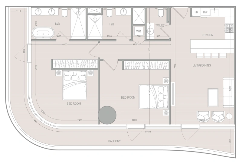 2-Bedroom Apartment in "A1LA RESIDENCE"