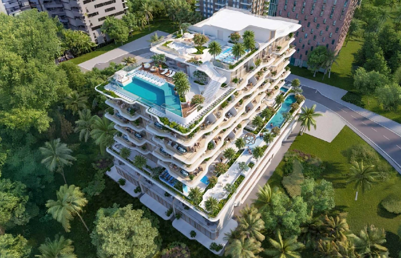 Luxuriöses 3-Zimmer-Apartment mit Arbeitszimmer, Hausmädchen-Zimmer und Privatpool auf dem Balkon