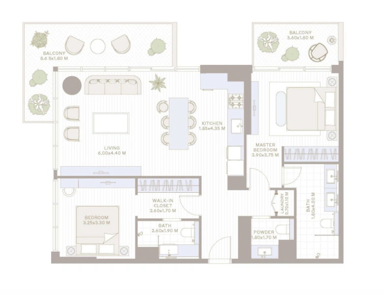 Luxuriöse 2-Zimmer-Wohnung mit Resort-Feeling