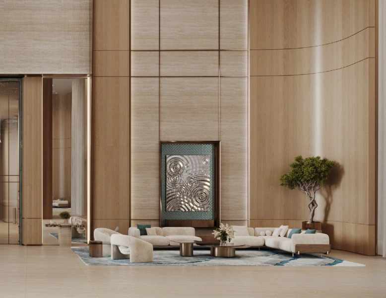 Luxuriöses Apartment mit 1 Schlafzimmer und riesigem Balkon mit künstlichem Meerblick