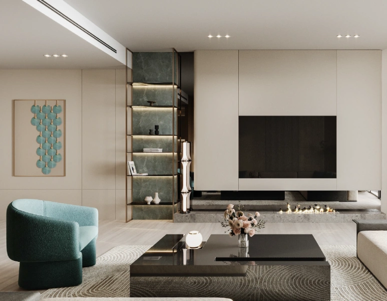 Luxuriöses Apartment mit 1 Schlafzimmer und riesigem Balkon mit künstlichem Meerblick