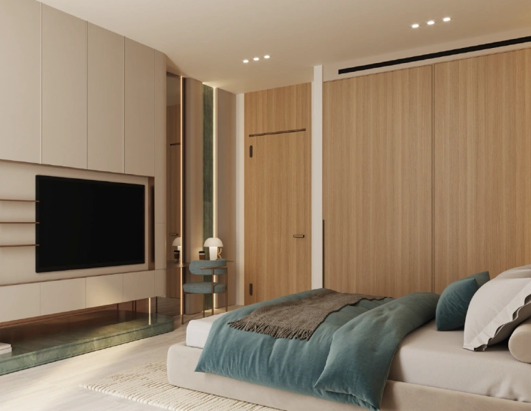 Luxuriöses Apartment mit 1 Schlafzimmer und riesigem Balkon mit künstlichem Meerblick