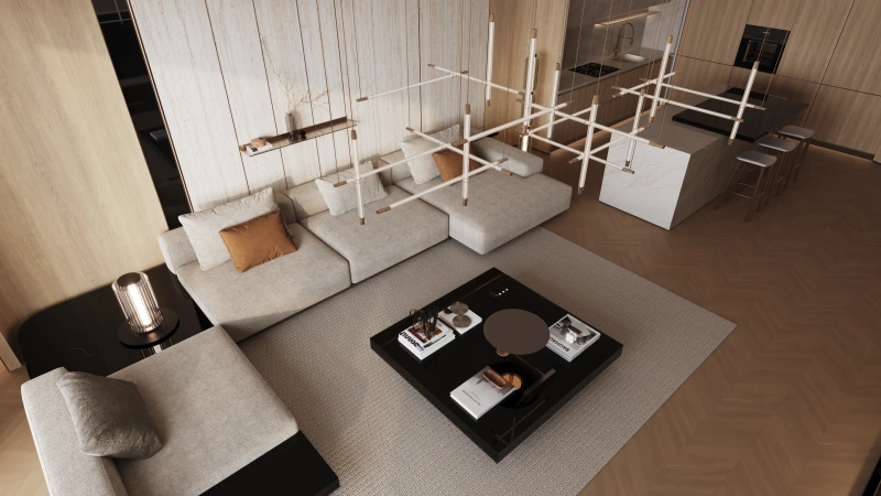 Luxuriöses Apartment mit teilweisem Blick auf den Burj Khalifa in Binghatti Ivory, Al Jaddaf