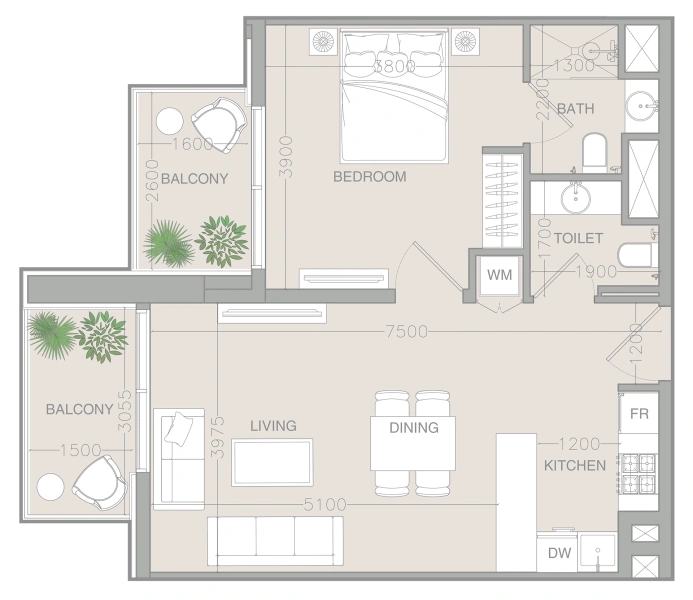 1-Bedroom Apartment in "ELAR1S RISE"